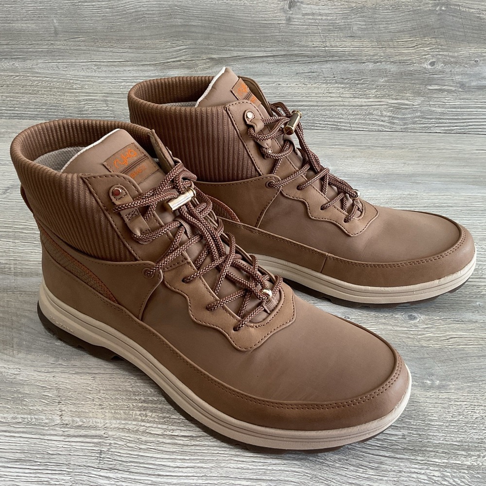 Women's Ryka Brae 2 Water Resistant Snow Boot Walnut Brown Lace Up Size 12 NEW